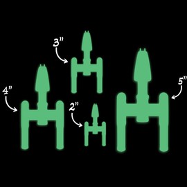 Star Inspired Movie Character Space Y Wing Glow in The Dark Sticker Decal for Phone Tablet Laptop Car Truck Window | 2" Sticker | Orange