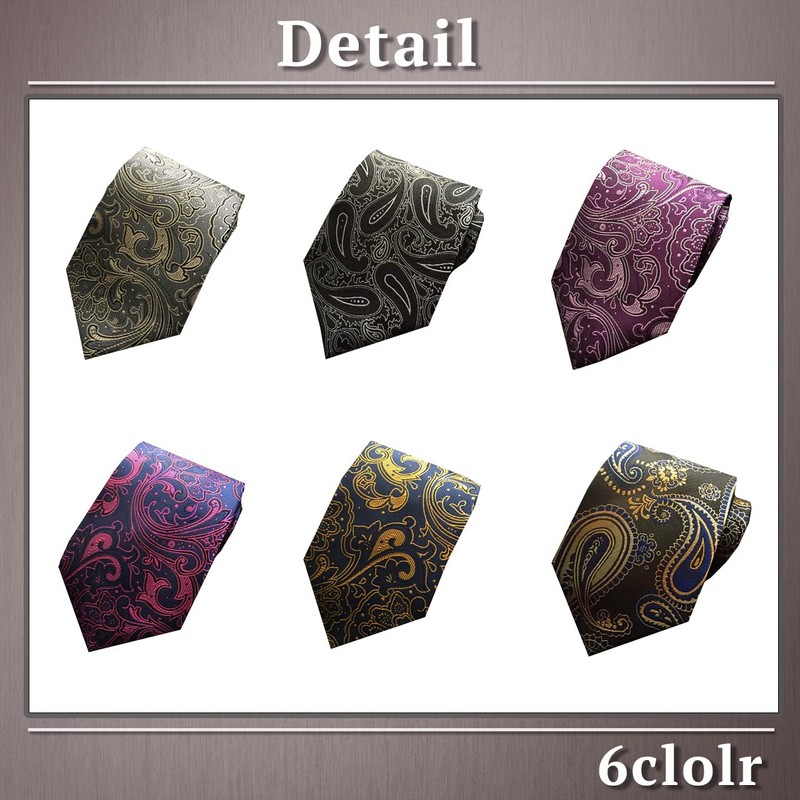 ONE LIMITATION NK004 Men's Necktie, Business Paisley, Solid Suit, Stylish