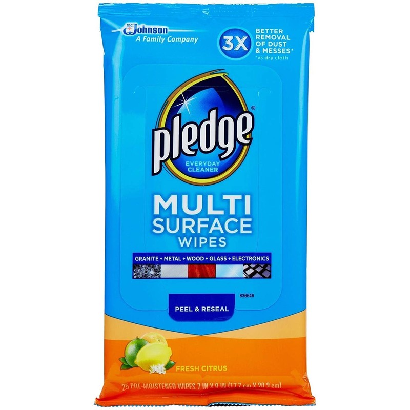 Pledge Multi Surface Everyday Wipes 25 ea (Pack of 6)