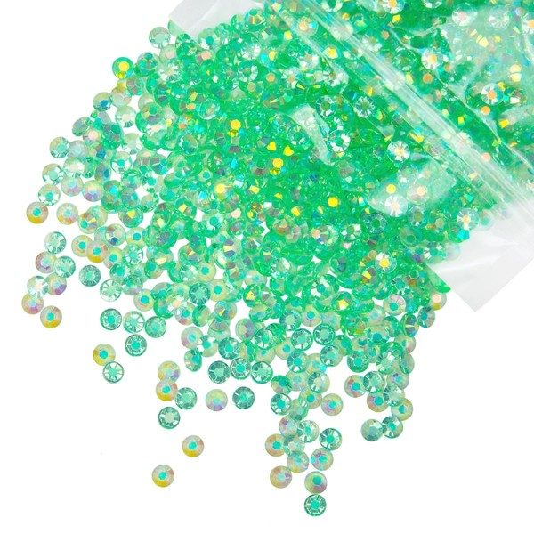 qiipii qiipii 2700PCS 4mm Transparent Light Green AB Resin Rhinestones