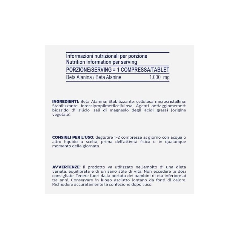 PROLABS BETA-ALANINA compresse da 1000 mg – Beta Alanina Pura