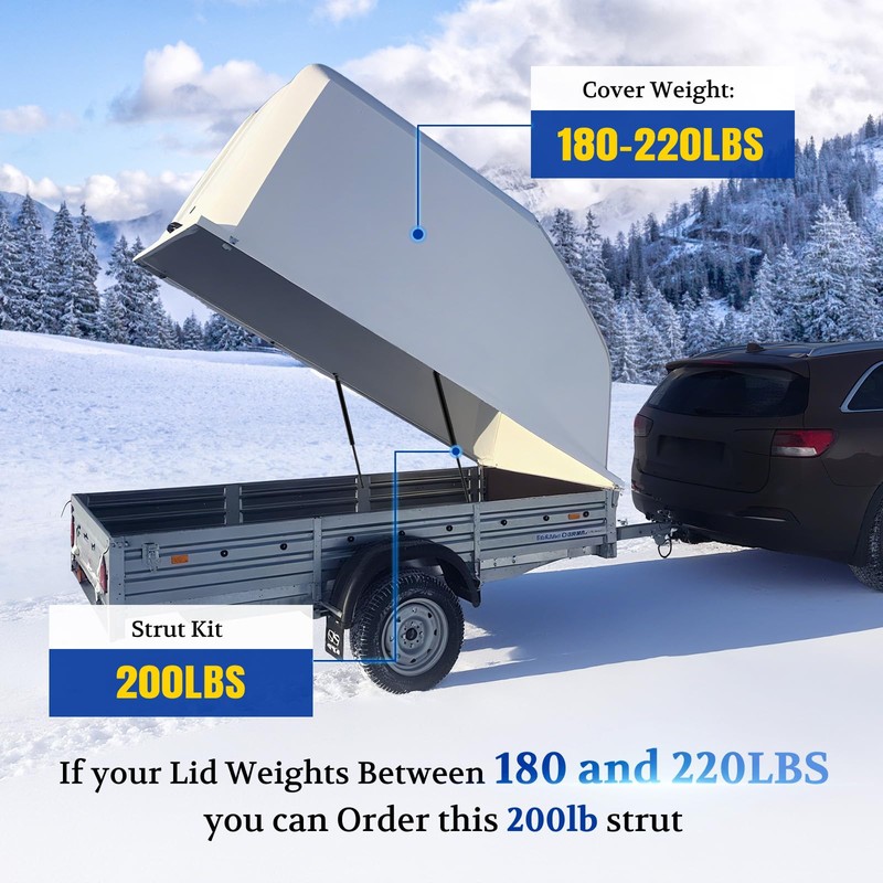 ARANA ST280M200 28 inch 200LB Gas Struts for Heavy Lid,