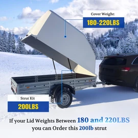 28 inch Gas Struts 200Lb/889N Spring Shocks, 28 inch Gas Struts for Heavy Lid Triton Snowmobile Trailer Cellar Door Truck Bed Murphy Bed Tonneau Cover (Support Weight:180-220lb), 2Pcs ARANA