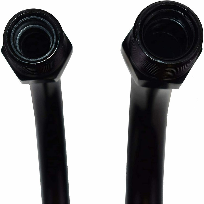 SixBuys Performance Black A/C Compressor Curved Manifold Compatible with Sanden