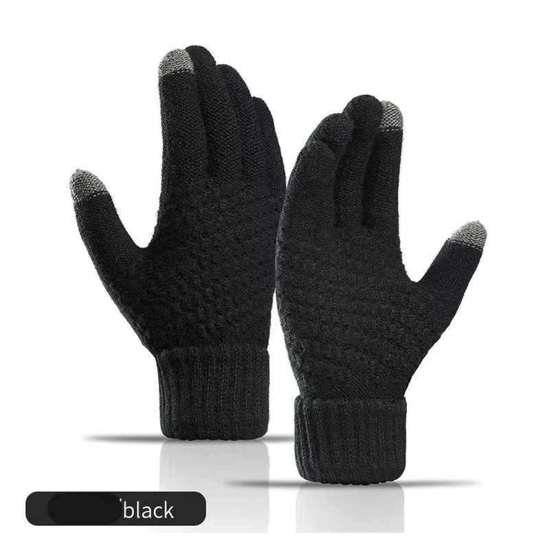 Touchscreen Winter Knit Gloves - Warm Full Finger Gloves for