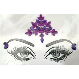Indian Bindi Luxury Purple Forehead & Eye Corners Indian Bindi Jewel Third Eye Stickers
