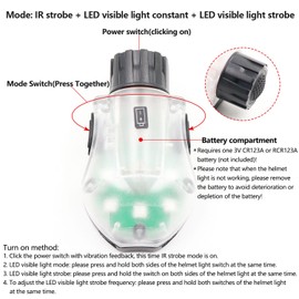 Tactical IR Strobe Helmet Light Military Identification Light with LED Visible Light Constant-on & Strobe Survival Signal Light (Tan-Red)