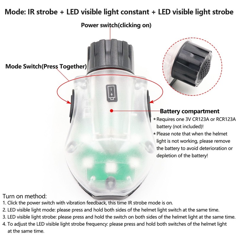 Tactical IR Strobe Helmet Light Military Identification Light with LED
