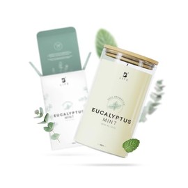 Vela de Soya para Masaje Corporal 120 Horas de Duración. Aroma Eucalyptus Mint. 100% Natural 600 g. B Life