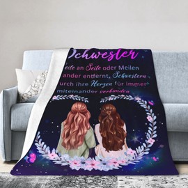 Bold and Brash Geschenke für Schwester, Geburtstagsgeschenk für Beste Schwester, Schöne Kuscheldecke Flauschig Fleecedecke Geschenkideen zum Geburtstag Weihnachten 130x150cm