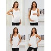 Ecavus 3 Pack Maternity Tank Tops Ribbed Ruched Side Stretchy