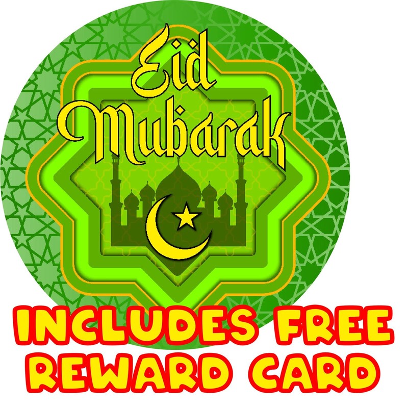 144 Eid Mubarak 30mm Glossy Reward Stickers