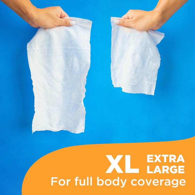 Aquation XL Body Cloth – 12.5x7.5" No-Rinse Cleansing Wipes with
