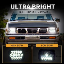 locknight Pair 5x7 7x6 LED Headlights Hi-Lo For Toyota Pickup 1982-95 Truck 4Runner Nissan