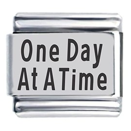 One Day at a Time Laser Italian Charm