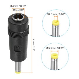 PATIKIL DC Power Adapter 5.5x2.1mm Female Jack to 4.0x1.7mm Male Plug, 15 Pack Universal Barrel Connector for Laptop Router