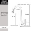 Etechydra Single Hole Brushed Nickel Stainless Steel High Arc Kitchen