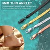 GoldChic Herringbone Chain Ankle Bracelets, Stainless Steel 5mm Flat Link