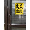 eSplanade No Mask No Entry Sign Sticker Decal - Easy