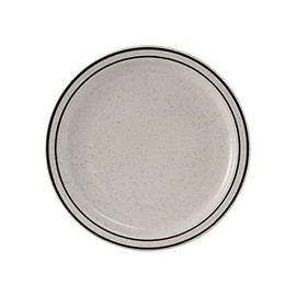 Tuxton China TES-016 Plate, 10-1/2" Diameter, Round, Narrow Rim, Microwave and Dishwasher Safe, Oven Proof, Fully Vitrified, Ceramic, TuxCare, Healthcare, Emerald, Pack of 12