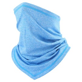 Unbranded Face Mask Balaclava Scarf Neck Fishing Shield Sun Gaiter UV Headwear w Loops Ear - Light blue-(Without Ear Loops)