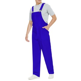 WORK IDEA Men's Bib Overalls,Men's Overalls Workwear Lightweight with Adjustable Straps and Pockets, Royal Blue, XXXL