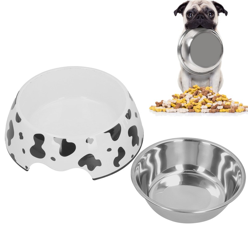 Dog Food and Water Bowl AntiSlip Base Stainless Steel Pet