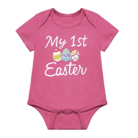 My First Easter Baby Girls' Eggs Printed Outfit Set Romper Cute Pants with Headband (6-12 Months)