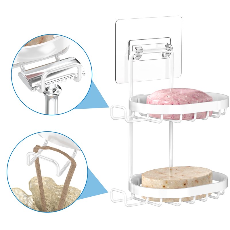 MASADI 2 Tier Soap Dish Holder, Soap Bar Holder with