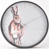 Naturecraft By Meg Hawkins Hare Design Round Grey Wall Clock