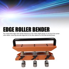 3 Station Roller, 0-90 ° Angle Large Radius Sheet Roller Bender, Aluminum Standing Seam Roofing Tools (Brown)