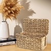 EYEGLEAM Cable Management Box with Lid, Handwoven Water Hyacinth Cord
