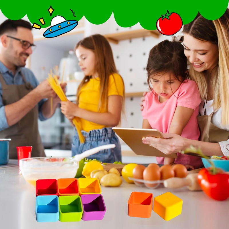 IELEK Silicone Lunch Box Dividers Square Bento Box Kit Accessories