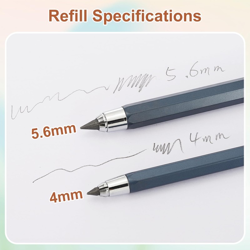 PATIKIL 2pcs Mechanical Pencil 5.6mm, Lead Pencils Mechanical Holder Large