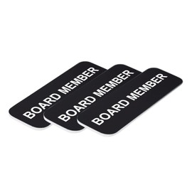 Board Member 1 x 3" Name Tag/Badge, Black, (3 Pack)