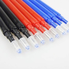 Basic Refill for Erasable Ballpoint Pens, Very Well Filled Refills, Erasable Pen, Line Width 0.7 mm [3/6/9 Pieces] Including Red, Blue, Black (Pack of 6: Red + Blue)