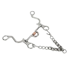 Pelham Horse bit, bocado de Cobre de Acero Inoxidable para Montar a Caballo para Rendimiento Ecuestre(130MM-130MM)