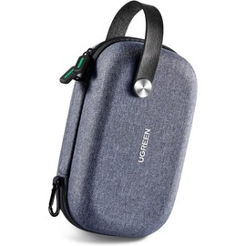 UGREEN Organizador para Cables Cargadores, Funda de Disco Duro Externo 2.5" Estuche con Cremallera y Bolsillos, para Tarjetas SD/TF, USB Hubs, Auriculares, Gris