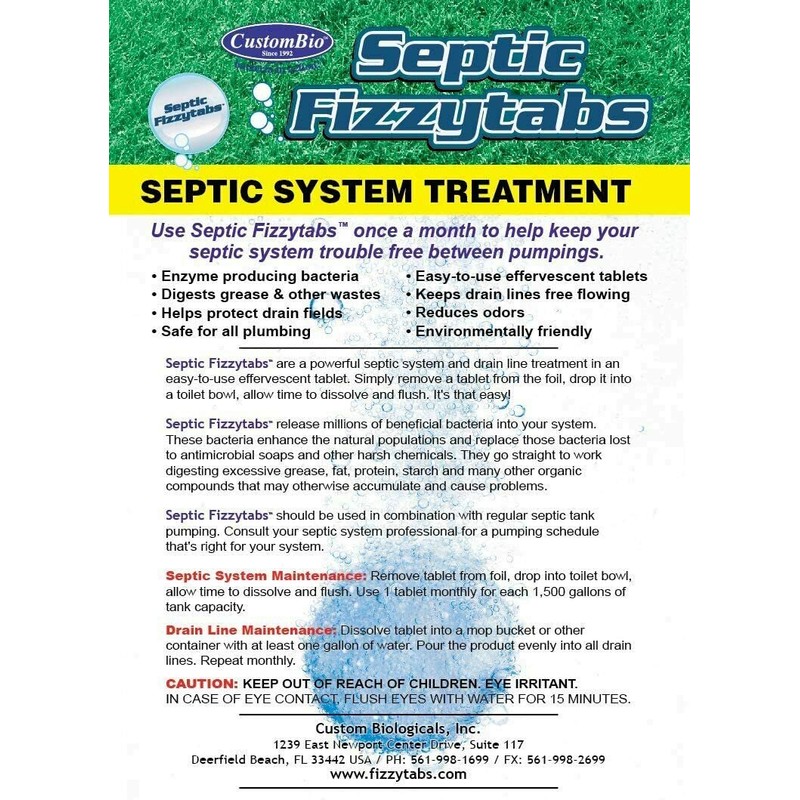 Septic Tank Treatment Septic Fizzytabs 12 Month Supply , Dissolvable
