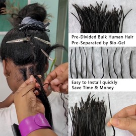 Bulk Pre Divided Human Hair for Crochet Boho Braids Extensions Curly Double Drawn Bulk Human Hair Bundles for Braiding Loose Deep Wave No Weft for Women 18inch 160 roots 50g