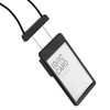 ID Card Holder with Retractable Strap 1 Set Black Transparent