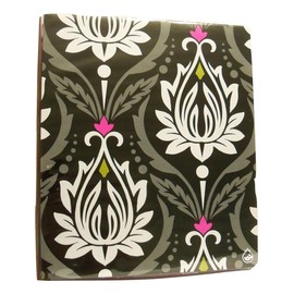 Carolina Pad Studio C Fashionista Collection 1 Inch O-Ring Vinyl Binder with Pockets (White Flower Buds, 10 Inches x 11.5 Inches)