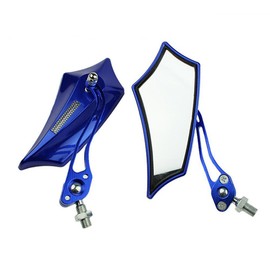 ESUPPORT Blue Universal Motorcycle Motorbike Bike 8mm 10mm Rear View Side Mirror Scooter ATV
