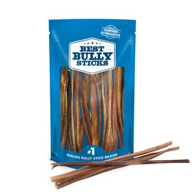 Best Bully Sticks 12 Inch Odor-Free Bully Sticks for Dogs - 24 Count (Pack of 1) - Bulk Bag, Natural Grass-Fed Beef, Easily Digestible, No Grain or Rawhide - Large Breeds