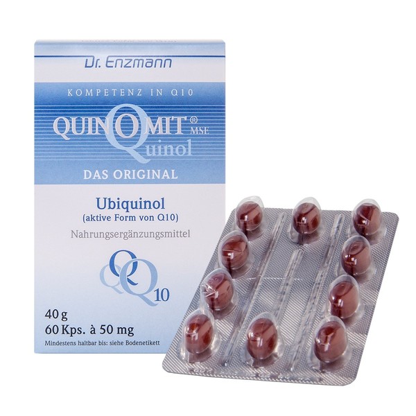 QuinoMit Ubiqinol Kaneka Coenzyme Q10, 60 Capsules of 50 mg, High Dose, Vegan, Made in Germany, Dr Enzmann