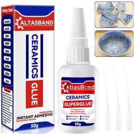 Ceramic Glue, Best Super Clear Glue for Porcelain, Pottery and China Repair, Food Safe Adhesive Kit for Mugs and Dishes, Also Effortlessly Bonds Wood, Glass, Plastic, Shoe, Crafts DIY and More