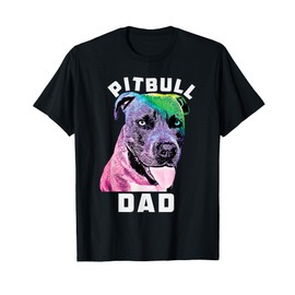 Pitbull Dad Blue Nose Pop Art Style Cool Pit Mens T-Shirt