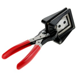 YINETTECH GB UK EU Passport Photo Cutter Handheld 35mm x 45mm Hole Punch, Modern Style, Red, Silver, Black, Plastic, Stainless Steel Handle