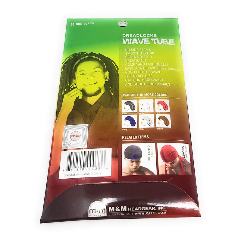 King.J Dreadlocks Wave Tube Tubular Fit - Black(3 Pack)