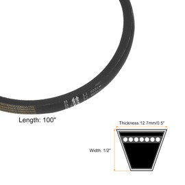 uxcell B23 Rubber V-Belt, 0.7" x 25" Industrial Power Transmission Belt, Black